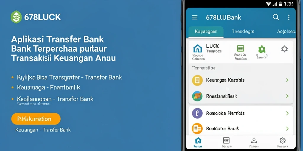 Antarmuka aplikasi 678LUCK yang sederhana dan fungsional untuk Transfer Bank.