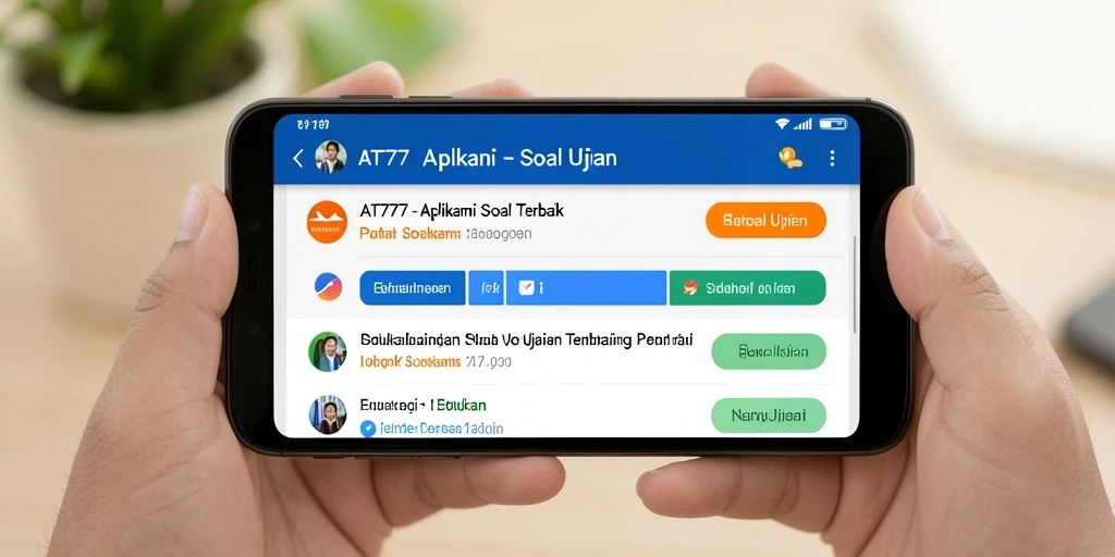 Tampilan antarmuka AT777 dengan soal ujian interaktif.